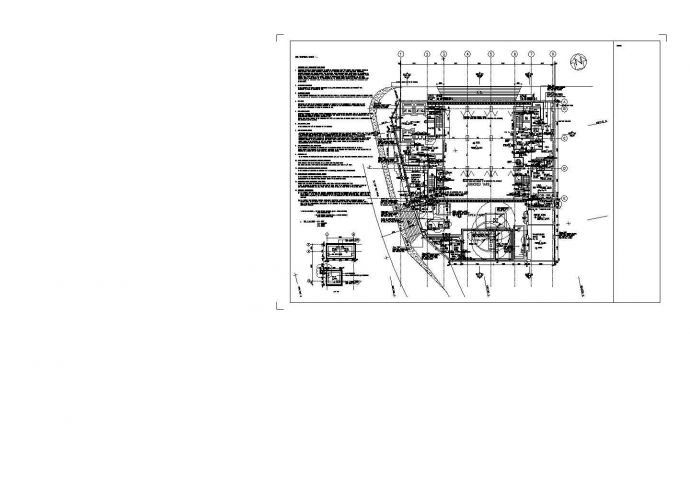 某医院规划设计cad总平面施工图纸（含设计说明，英文标注）_图1