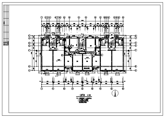 1484平方米亚太山东四层天鹅湖别墅区三期建筑施工cad图，共十二张