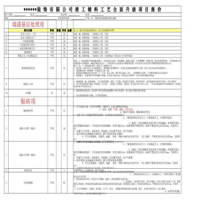 北京市装饰施工报价2014版_图1