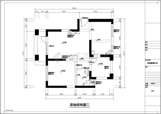 [上海]精致现代时尚一居室样板间CAD装修施工图-图一