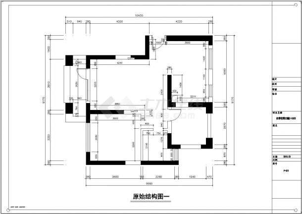 [上海]精致现代时尚一居室样板间CAD装修施工图-图二
