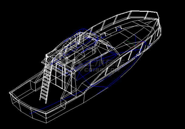 经典游艇设计cad三维模型图（标注详细）-图一