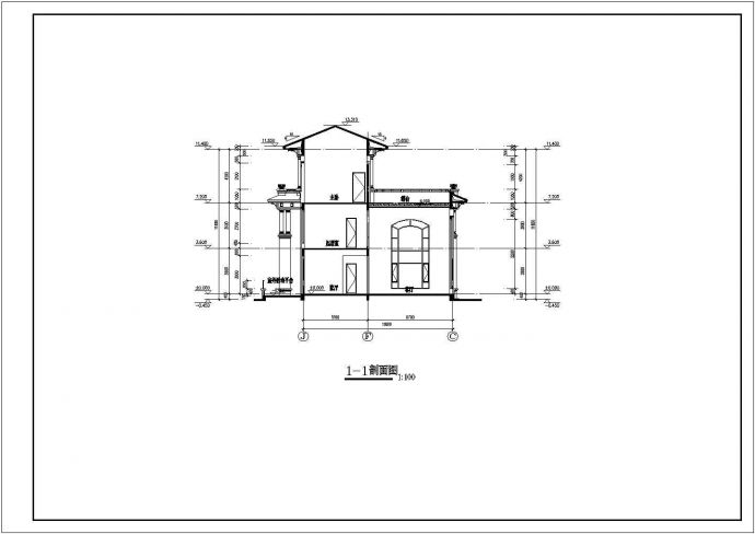 湖北市某节能小区三层住宅楼全套设计CAD图（含施工说明及效果图）_图1