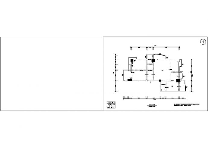 180㎡欧式风格二居室住宅装修施工图设计_图1