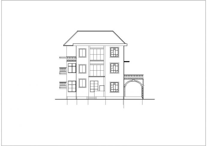 三层独栋别墅建筑剖面CAD参考图_图1