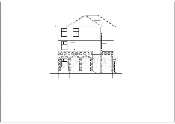 三层独栋别墅建筑剖面CAD参考图-图二