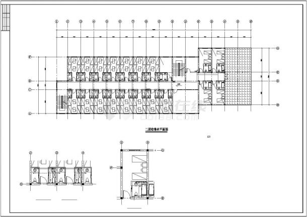 长53.4米 宽15.6米 3层厂区宿舍给排水设计图-图二