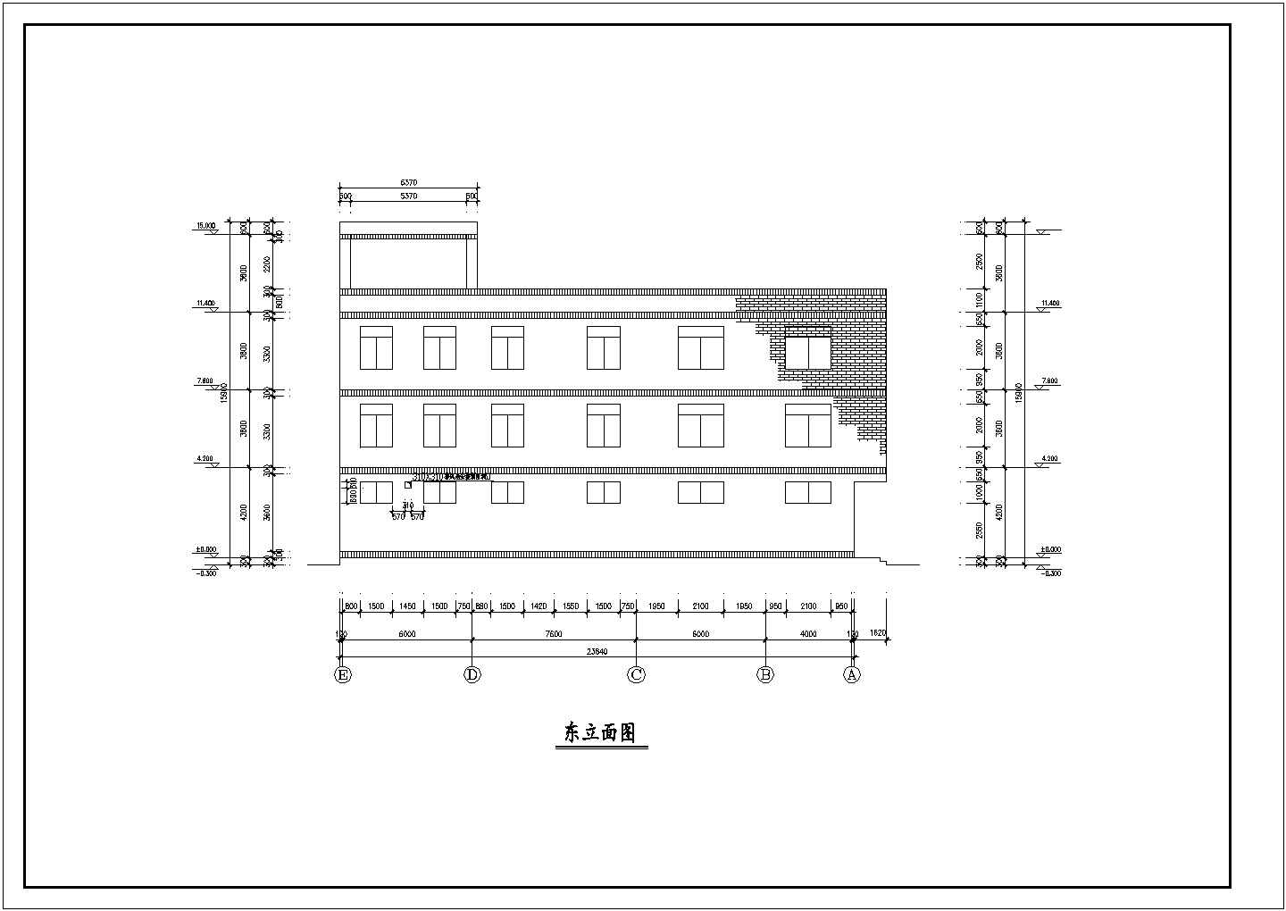 某多层小型旅馆浴室综合楼设计cad全套建筑施工图（含设计说明）