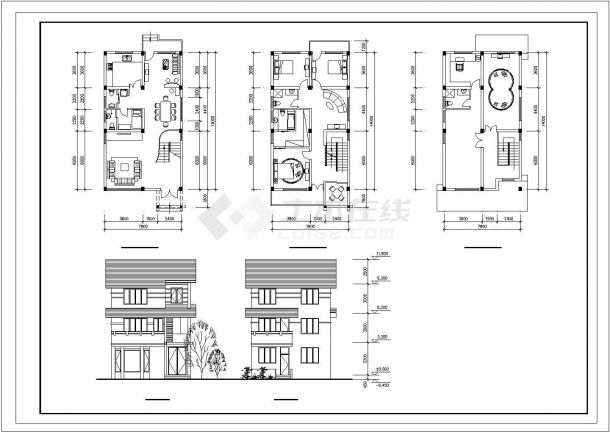 农村小别墅建筑施工方案cad图纸-图一