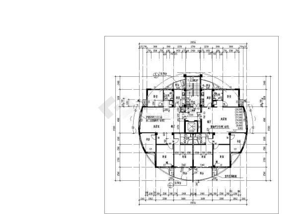 建筑施工图_住宅电梯高层户型图-图一