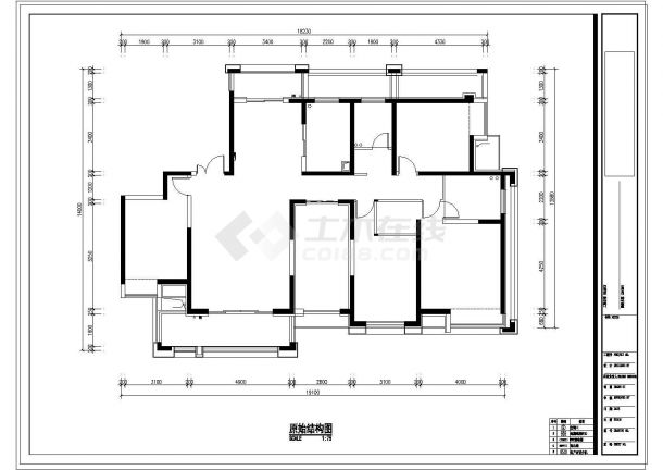 [郑州]精品古典美式五居室装修CAD施工图-图一