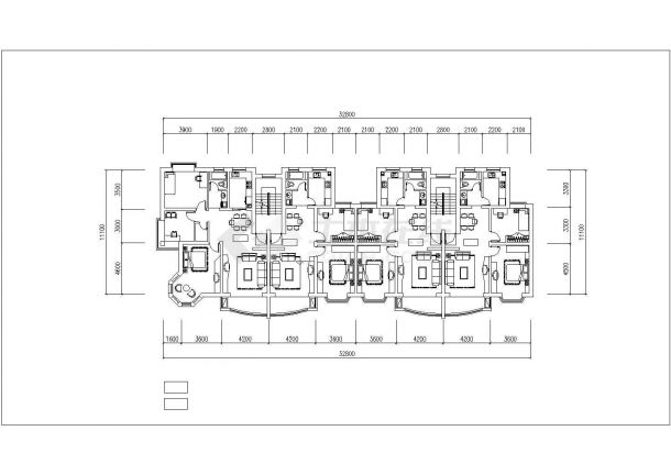 长沙市芙蓉花园小区6层砖混住宅楼平立面设计CAD图纸（每层360平米）-图二