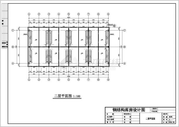 某两层钢结构鞋城设计cad全套建筑施工图（含设计说明，含结构设计）-图二