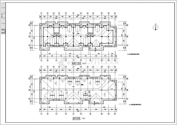 2700平米某五层带阁楼框架结构住宅楼施工cad图(含计算书，毕业设计)-图一