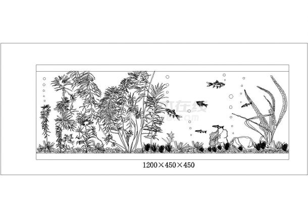 典型cad水族箱素材图例图（甲级院设计）-图一