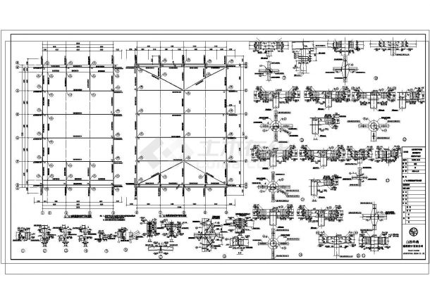 某山东大型汽车贸易城CAD钢结构设计施工图纸-图二