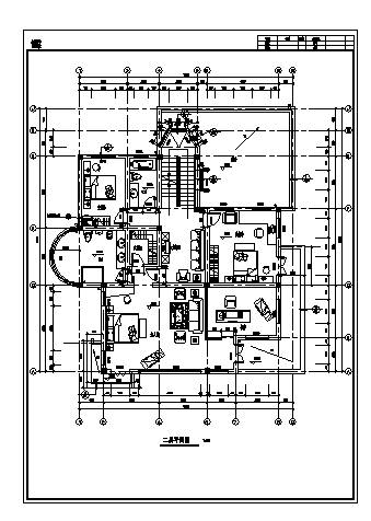 三层带地下室独立别墅建筑施工cad图，共十二张-图一