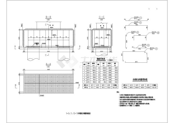 某长江路大桥CAD施工图设计全套桁架拱桥承台钢筋构造图-图一