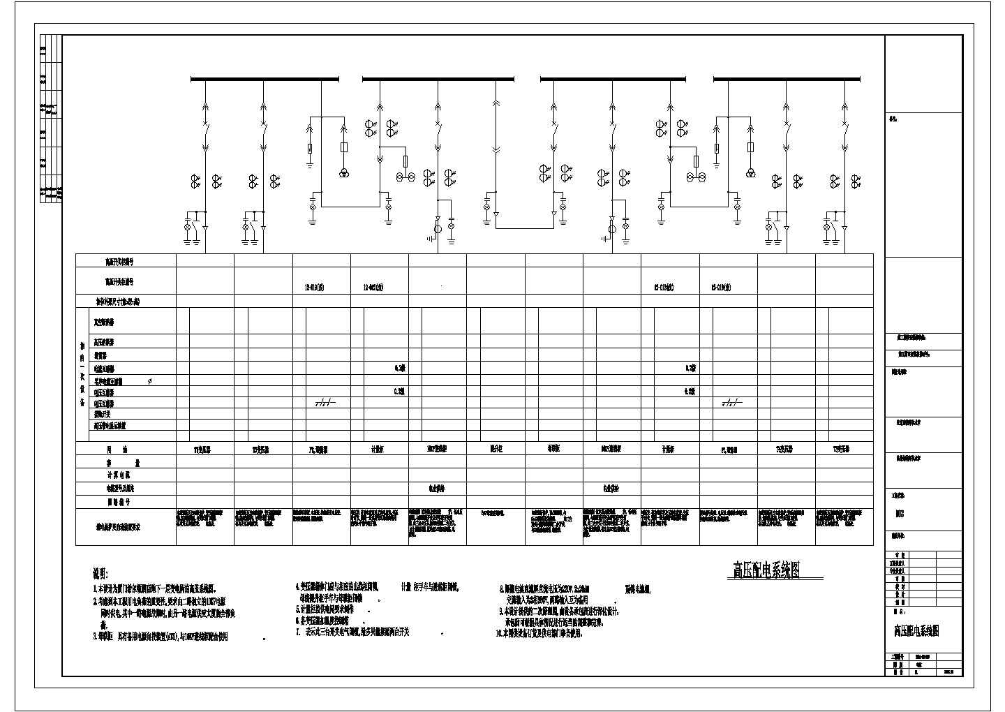 某酒店高压配电系统图设计