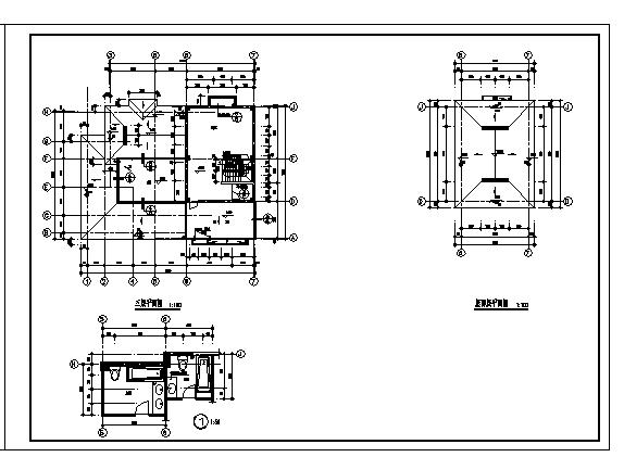 三层别墅全套建筑施工cad图，共五张_图1