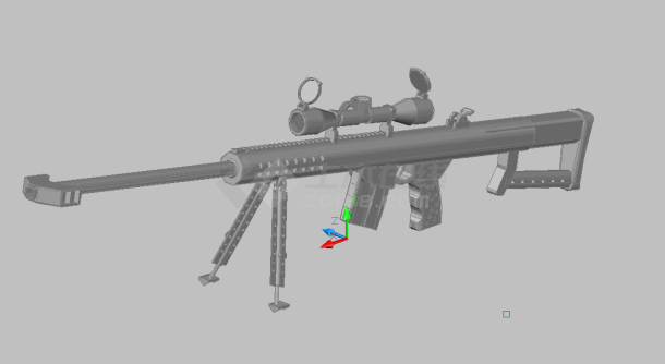 经典巴雷特步枪设计CAD三维模型图纸（甲级院设计）-图一