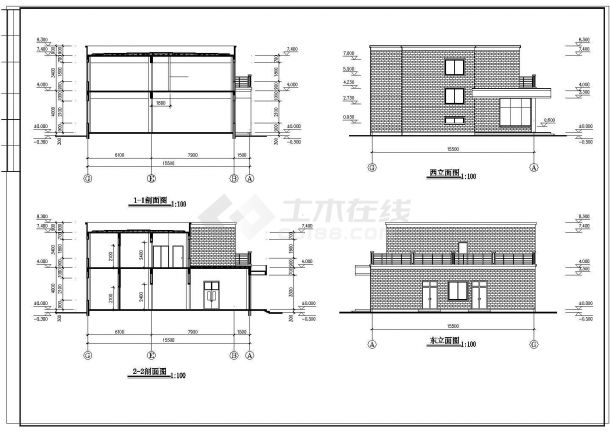 二层公司食堂建筑套图-图二