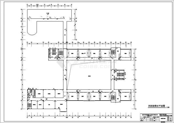 高校教学楼水施方案设计CAD图-图一