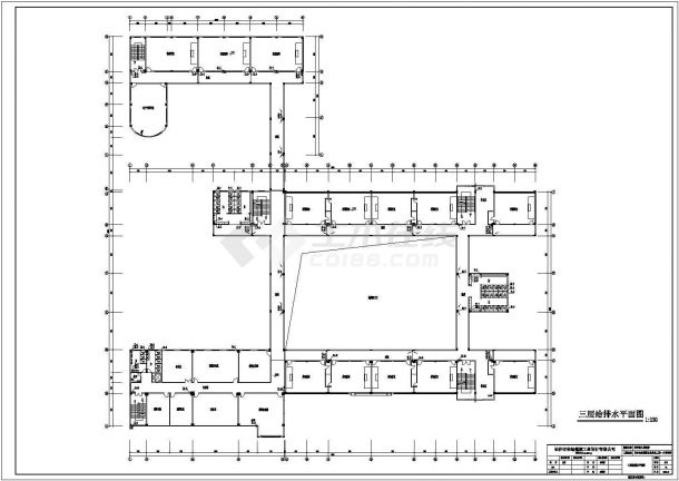 高校教学楼水施方案设计CAD图-图二