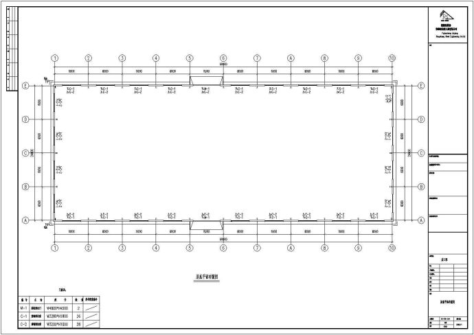 金炭某公司钢结构厂房工程设计CAD图_图1