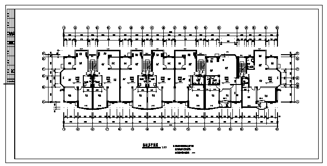 六层带阁楼住宅建筑施工cad图(带车库设计，共十八张)