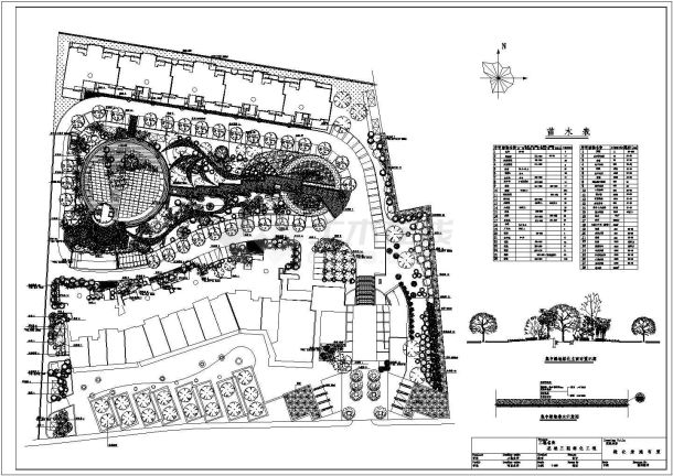 某杭州花城三期CAD景观绿化设计完整施工图纸-图一