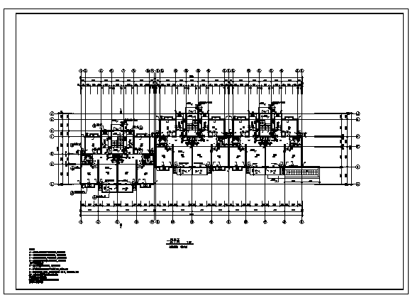 六层带地下室住宅楼建筑施工cad图(含平立面图，共六张）_图1