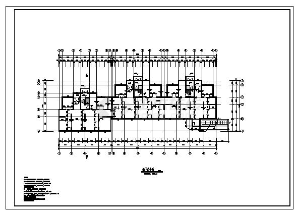 六层带地下室住宅楼建筑施工cad图(含平立面图，共六张）-图二