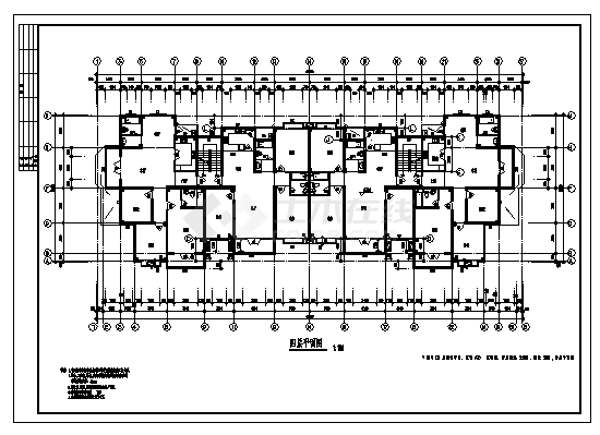 2920平方米某五层小区住宅楼建筑施工cad图(带阁楼设计，共十四张)-图二