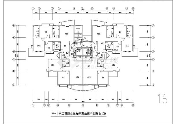 某小区高层住宅楼CAD电气设计消防图纸-图二