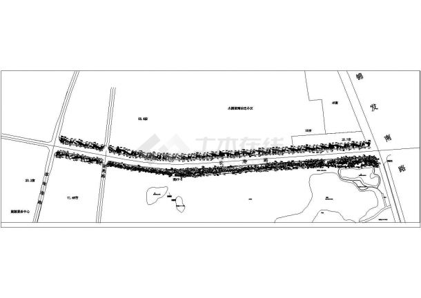 某市政道路标准段景观设计cad总平面方案图（甲级院设计）-图二