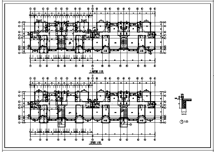 3091平方米某六层带半地下室住宅楼建筑施工cad图，共十一张_图1