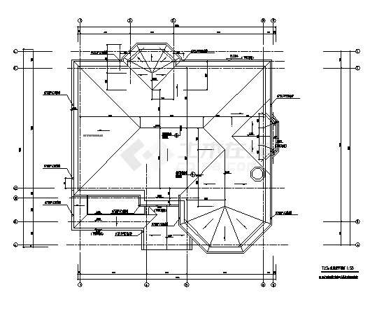 二层钢结构别墅建筑施工cad图，共五张-图二