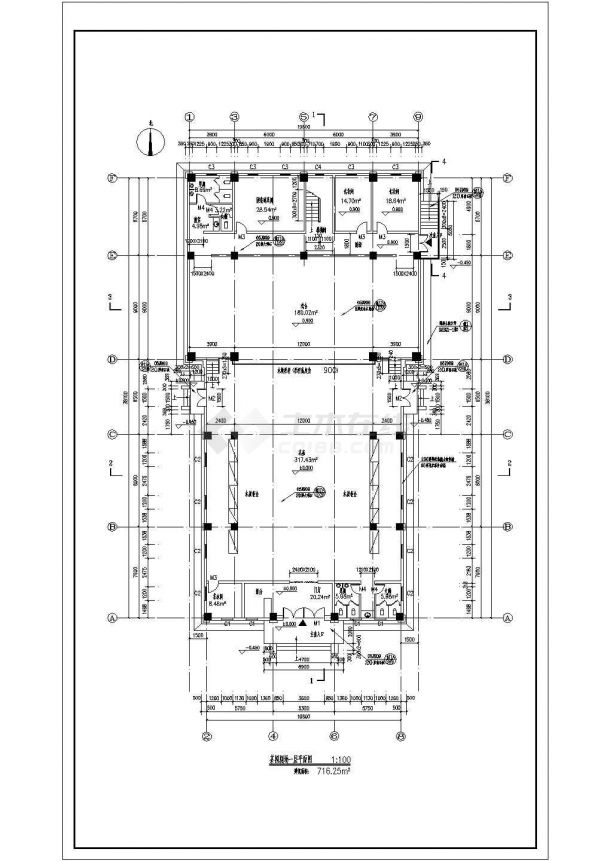 某小型欧式风格茶园剧场建筑CAD设计施工图纸-图二