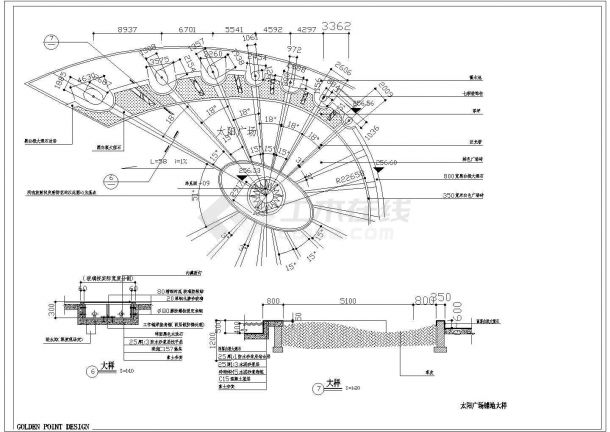 某知名太阳广场CAD景观设计施工图全套-图一