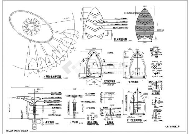 某知名太阳广场CAD景观设计施工图全套-图二