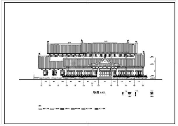 太湖古建筑设计CAD施工图纸-图二