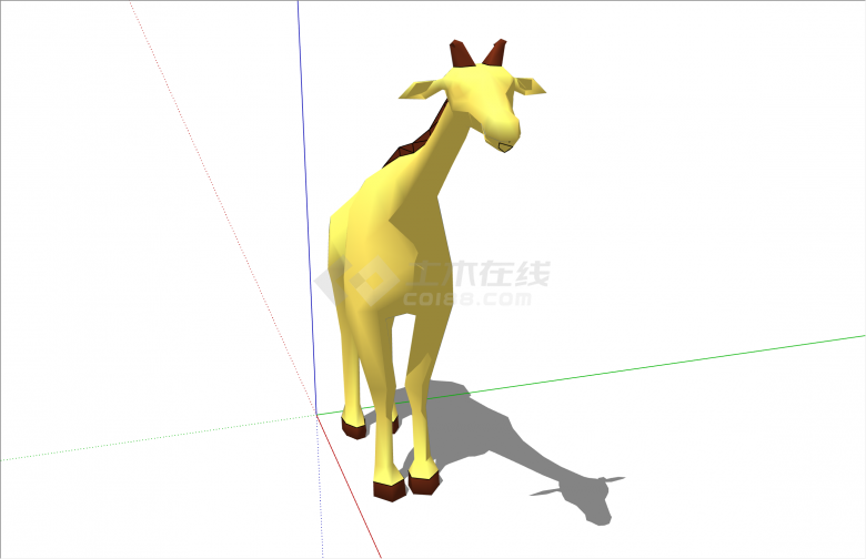 超高长颈鹿动物雕塑SU模型-图二