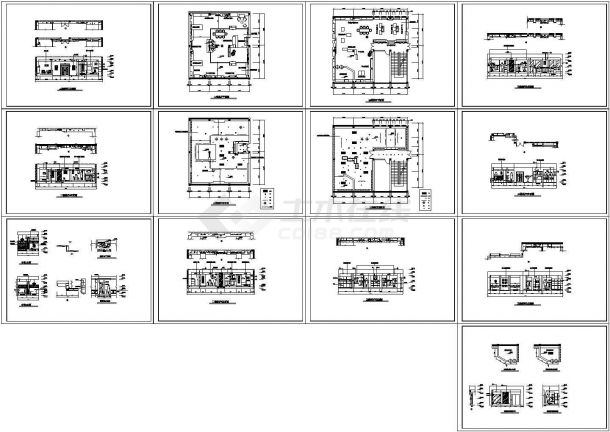 某现代标准型一套展示厅室内装修方案详细设计施工CAD图纸-图一