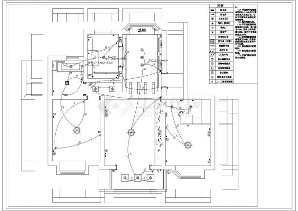 某现代标准型一套二室二厅装修方案详细设计施工CAD图纸-图二