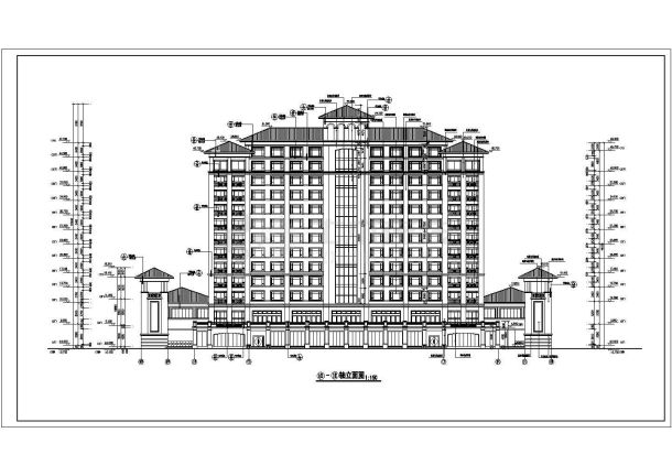 酒店设计_十三层大型酒店全套施工CAD图-图二
