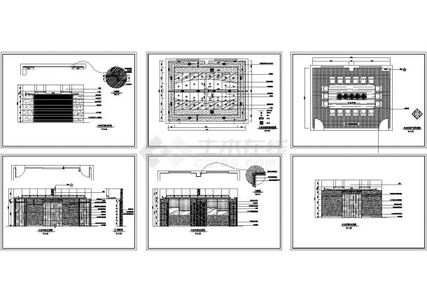 某现代标准型小会议室装修方案详细设计施工CAD图纸-图一