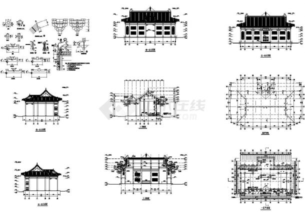 某标准型洗心禅寺天王殿装修方案详细设计施工CAD图纸-图一