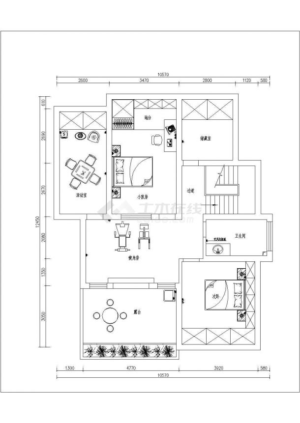 某标准型绿都室内方案详细设计施工CAD图纸-图二