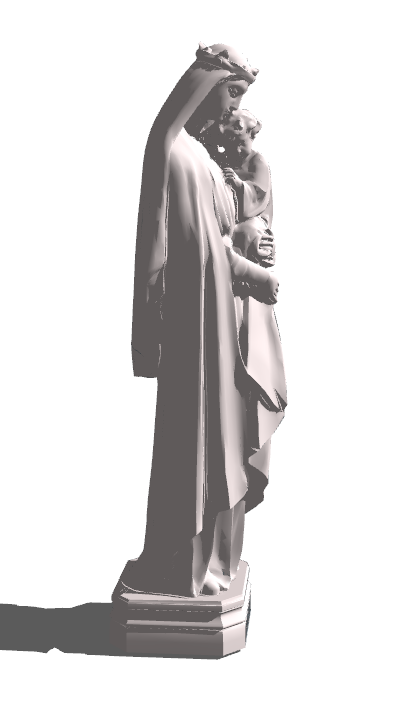 公园欧式人物母亲抱孩子石膏雕塑3Dsu模型-图二